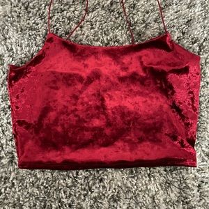 Velvet red crop top